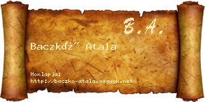Baczkó Atala névjegykártya